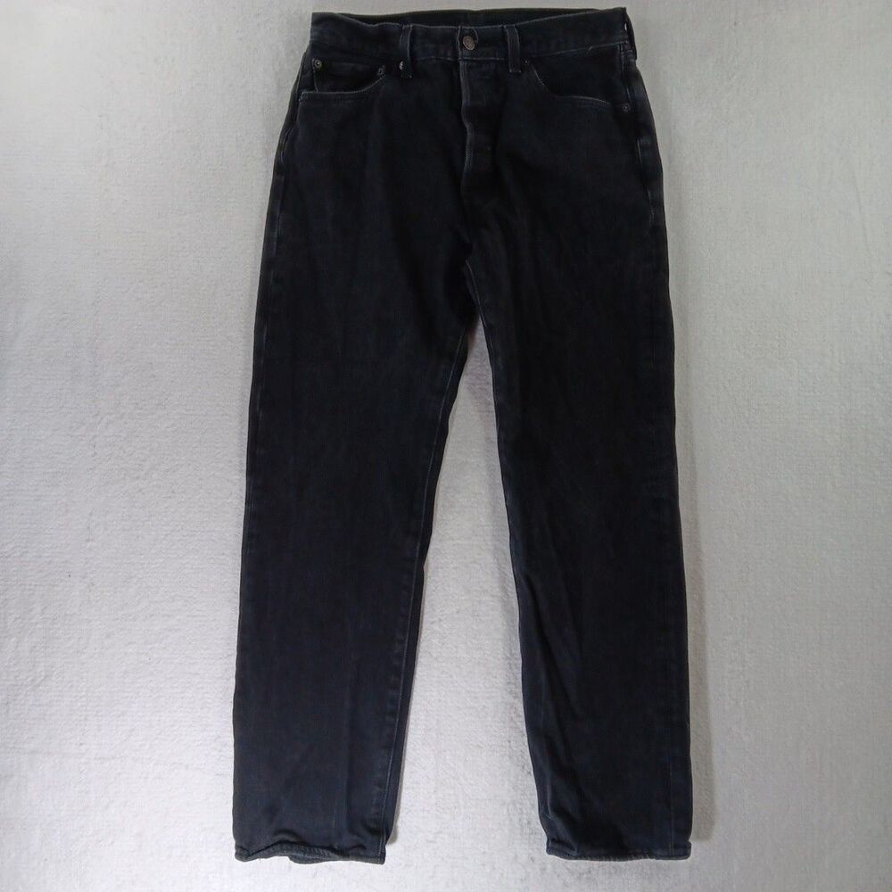 Levi's Strauss Black Jeans Men's Size 34 X 34 Straight Leg Shrinkage See Measure